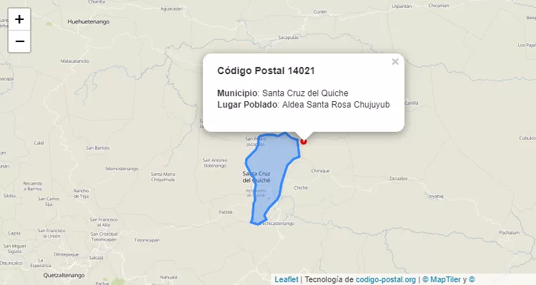 Código Postal Aldea Santa Rosa Chujuyub en Santa Cruz del Quiche, Quiché - Guatemala