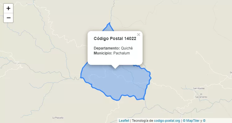 Código Postal Caserio San Vicente en Pachalum, Quiché - Guatemala