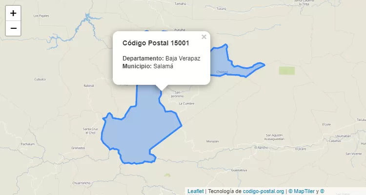 Código Postal Aldea San Julian Chuacus en Salama, Baja Verapaz - Guatemala