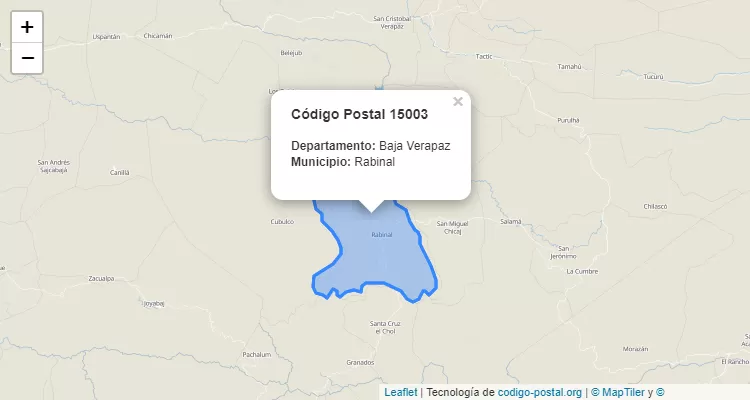 Código Postal Caserio Los Mangales en Rabinal, Baja Verapaz - Guatemala