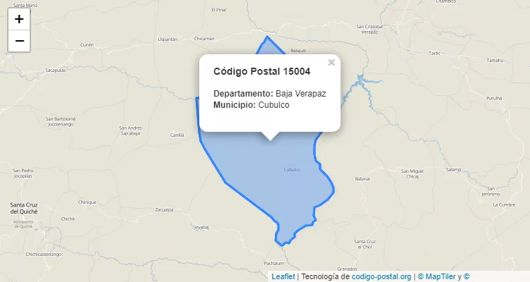 Código Postal Caserio Sactziquin O Xibalba en Cubulco, Baja Verapaz - Guatemala