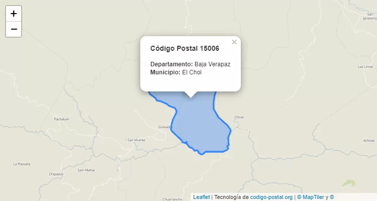 Código Postal Caserio Agua Tibia en El Chol, Baja Verapaz - Guatemala
