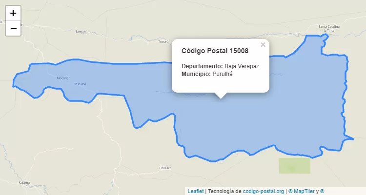 Código Postal Caserio Rio Colorado en Purulha, Baja Verapaz - Guatemala