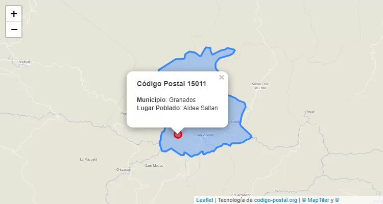 Aldea Saltan en Granados, Baja Verapaz ZIP Code - Guatemala