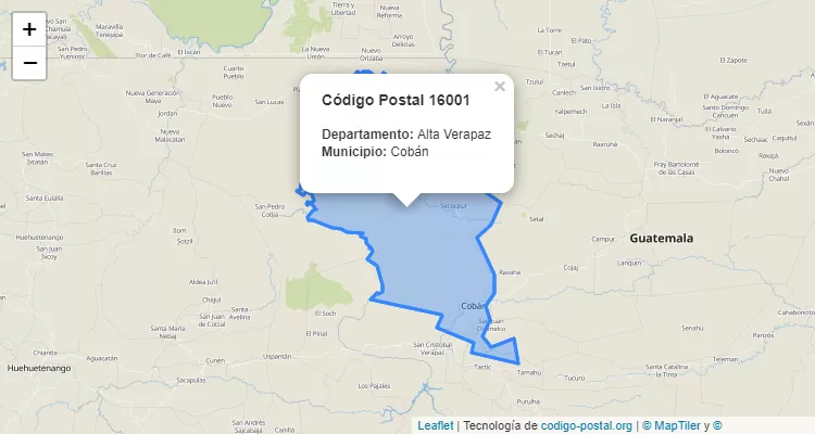 Código Postal Caserio Sacanaik Tolich en Coban, Alta Verapaz - Guatemala