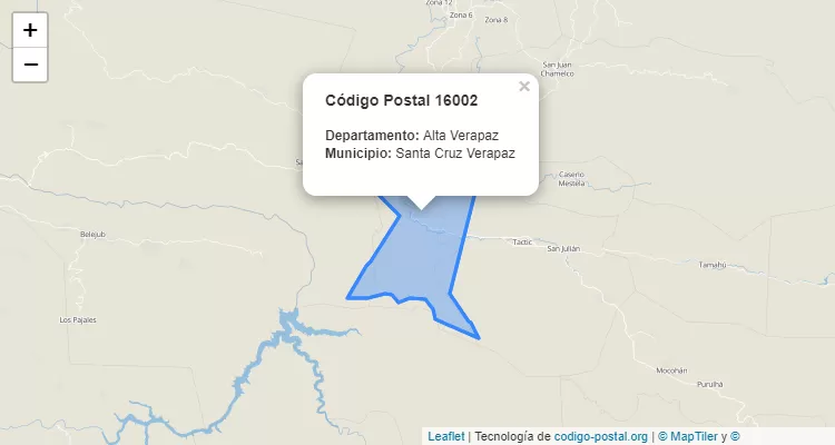 Código Postal Pueblo Santa Cruz Verapaz en Santa Cruz Verapaz, Alta Verapaz - Guatemala