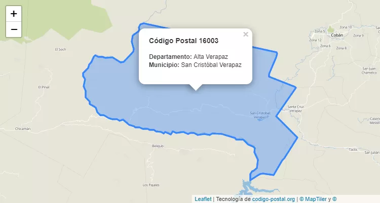 Código Postal Finca El Recreo en San Cristobal Verapaz, Alta Verapaz - Guatemala