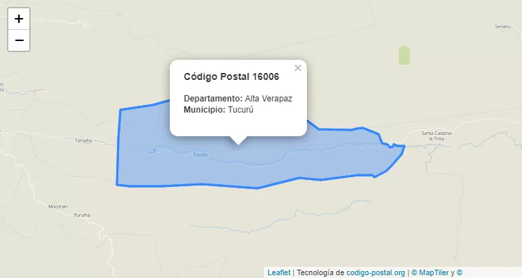 Código Postal Parcelamiento Xochela en Tucuru, Alta Verapaz - Guatemala