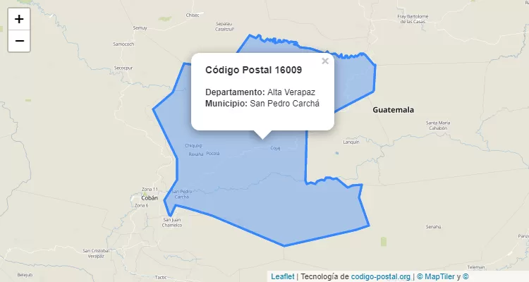 Código Postal Aldea Cruce Chinamá en San Pedro Carcha, Alta Verapaz - Guatemala