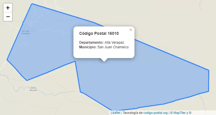 Aldea Chamil en San Juan Chamelco, Alta Verapaz ZIP Code - Guatemala