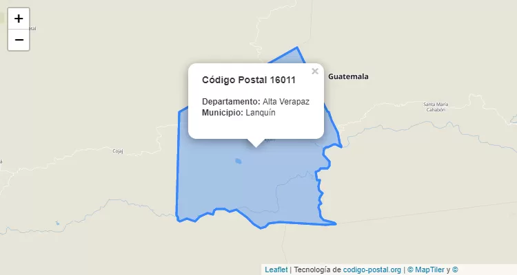 Código Postal Caserio El Naranjo Seamay en Lanquin, Alta Verapaz - Guatemala