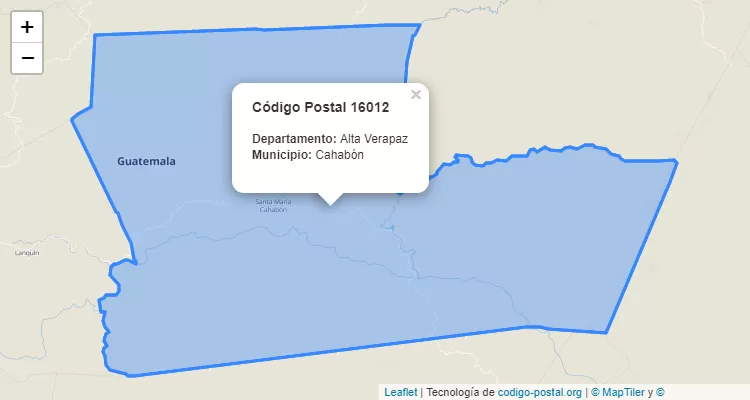 Código Postal Caserio Secomuxan en Cahabon, Alta Verapaz - Guatemala