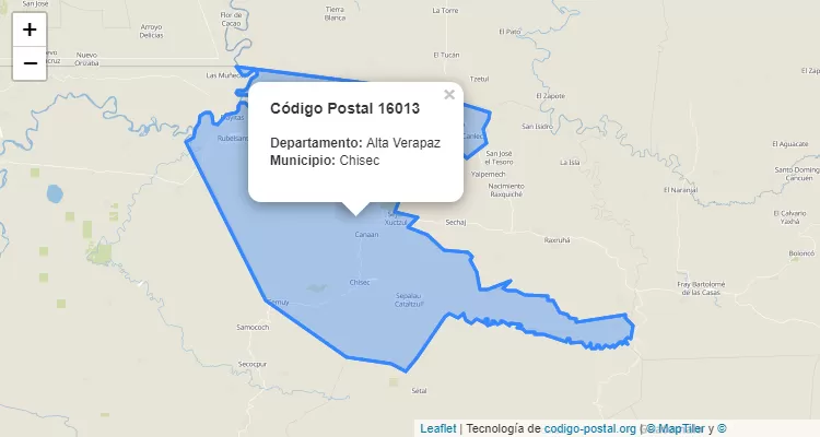 Código Postal Parcelamiento San Antonio las Cuevas en Chisec, Alta Verapaz - Guatemala
