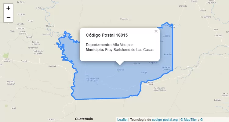 Código Postal Caserio Achiotal en Fray Bartolome de las Casas, Alta Verapaz - Guatemala