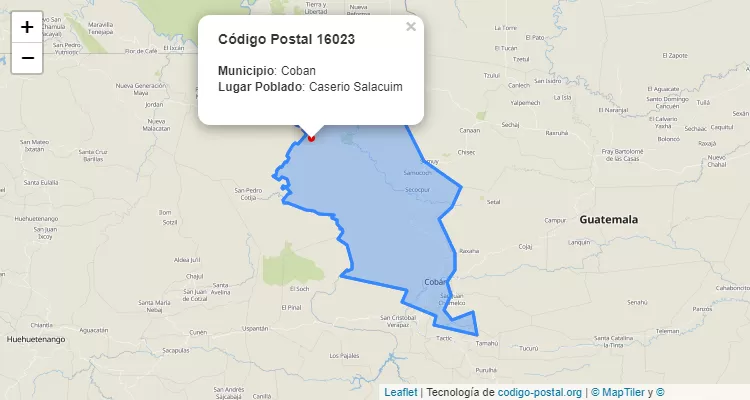 Código Postal Caserio Salacuim en Coban, Alta Verapaz - Guatemala