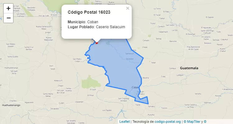 Caserio Salacuim en Coban, Alta Verapaz ZIP Code - Guatemala