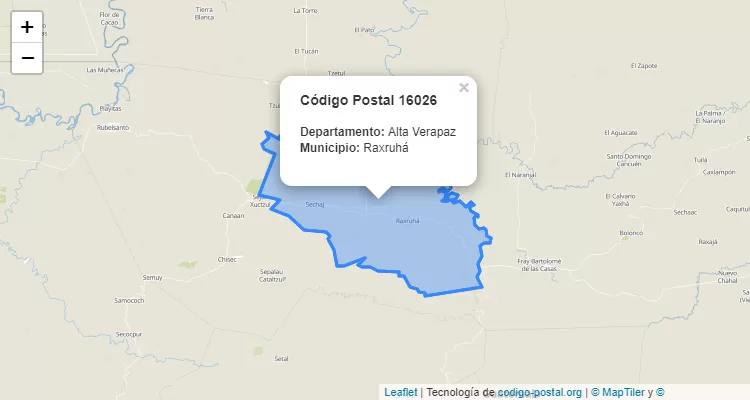 Código Postal Caserio Xaliha en Raxruha, Alta Verapaz - Guatemala