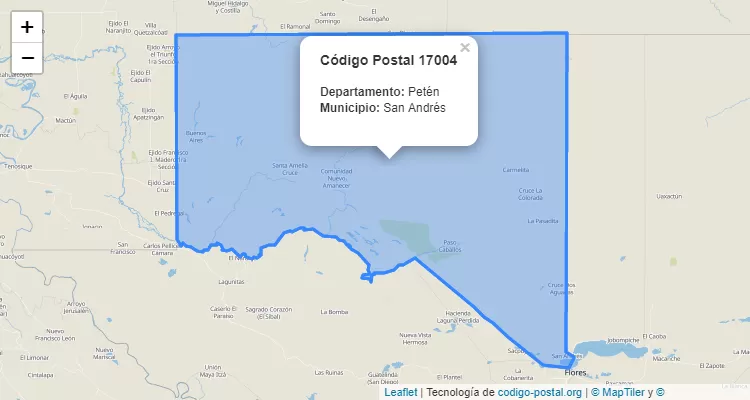 Caserio El Aguacate en San Andres, Petén ZIP Code - Guatemala