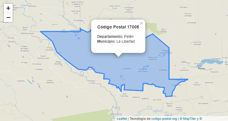 Código Postal Caserio Cooperativa Monte de Sinai en La Libertad, Petén - Guatemala