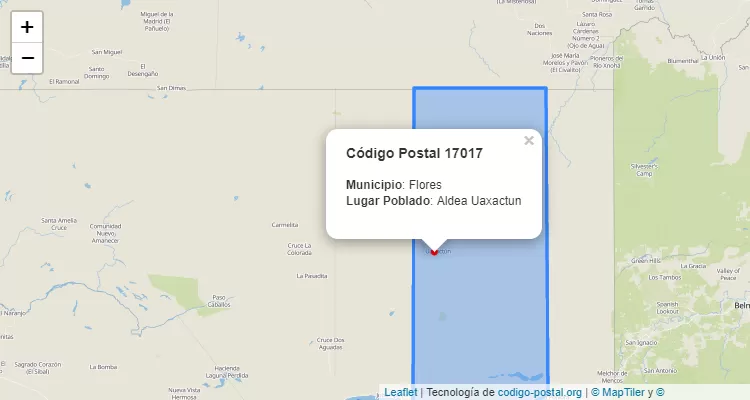 Aldea Uaxactun en Flores, Petén ZIP Code - Guatemala