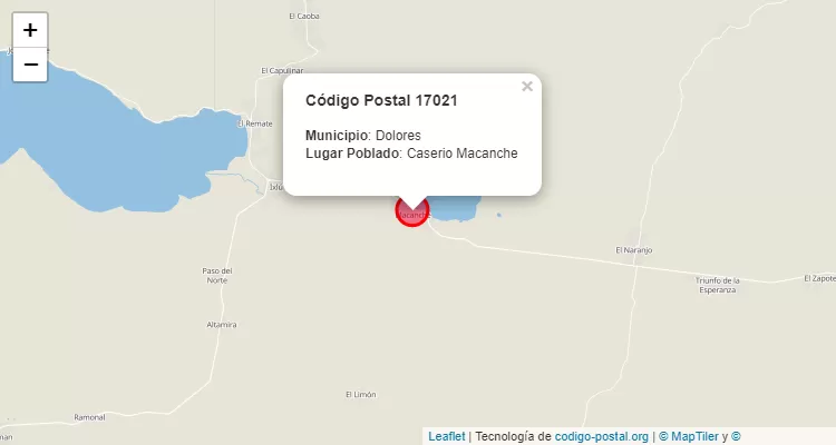 Caserio Macanche en Dolores, Petén ZIP Code - Guatemala
