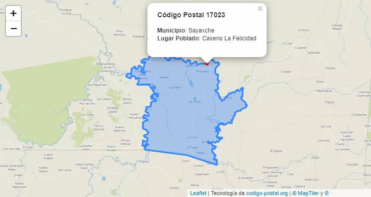 Sayaxche Peten Guatemala Map Caserio La Felicidad En Sayaxche, Petén Zip Code - Guatemala