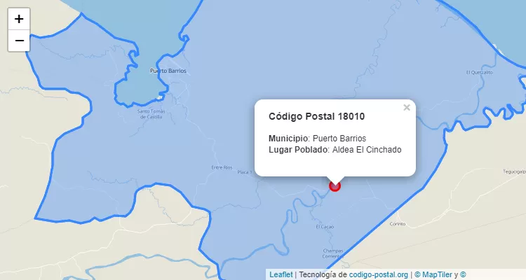 Aldea El Cinchado en Puerto Barrios, Izabal ZIP Code - Guatemala