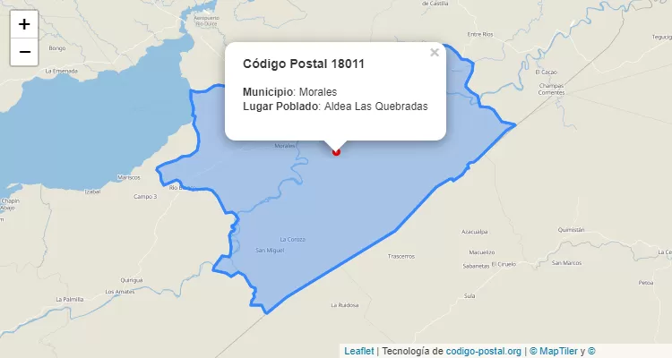 Código Postal Aldea Las Quebradas en Morales, Izabal - Guatemala