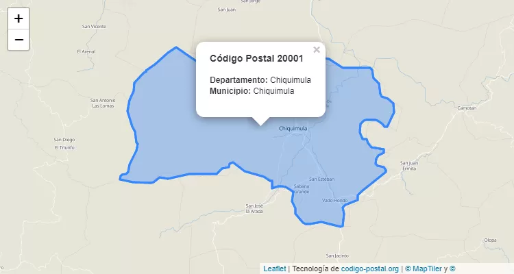 Código Postal Caserio Plan del Jocote en Chiquimula, Chiquimula - Guatemala
