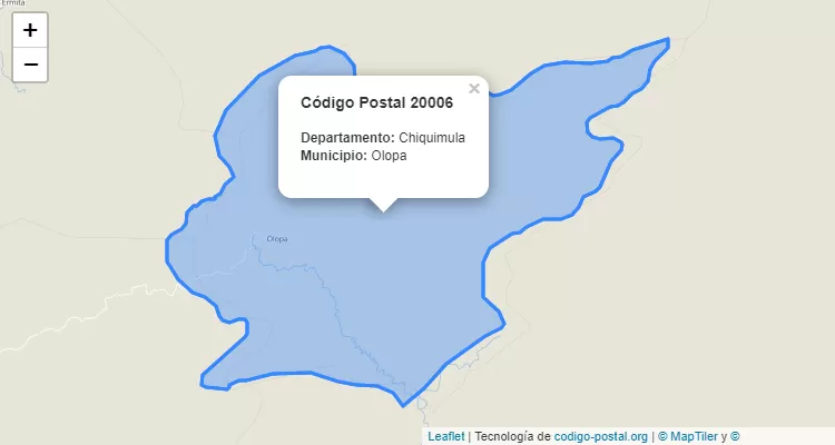 Código Postal Barrio El Ojo de Agua en Olopa, Chiquimula - Guatemala