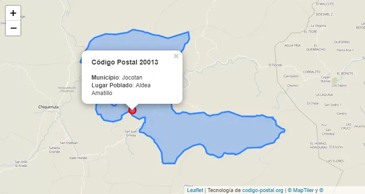 Aldea Amatillo en Jocotan, Chiquimula ZIP Code - Guatemala