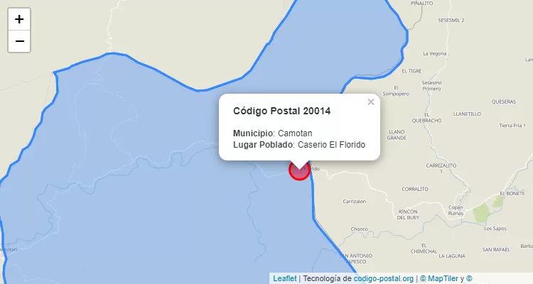 Código Postal Caserio El Florido en Camotan, Chiquimula - Guatemala
