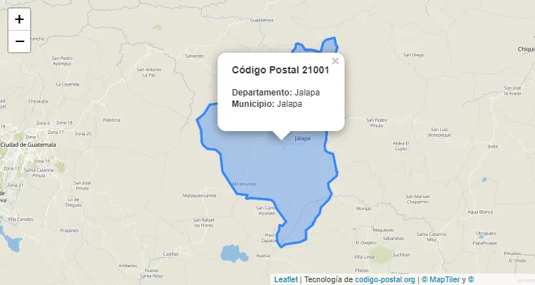 Código Postal Caserio Joya de los Cedros en Jalapa, Jalapa - Guatemala