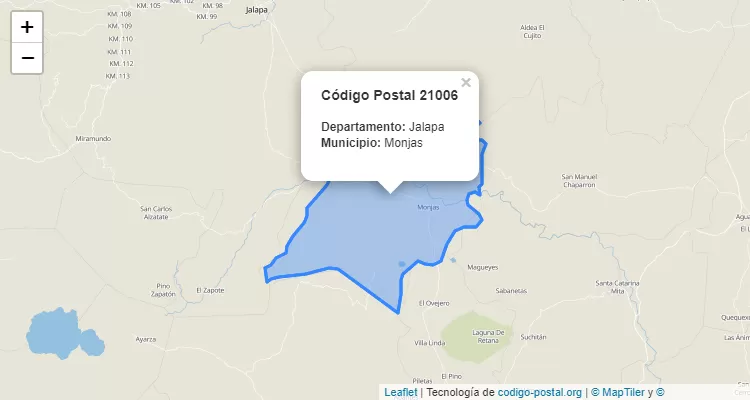 Código Postal Caserio El Molino en Monjas, Jalapa - Guatemala