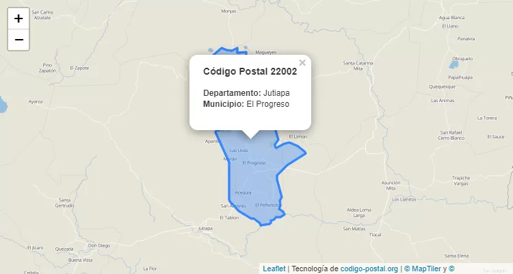 Código Postal Pueblo El Progreso en El Progreso, Jutiapa - Guatemala