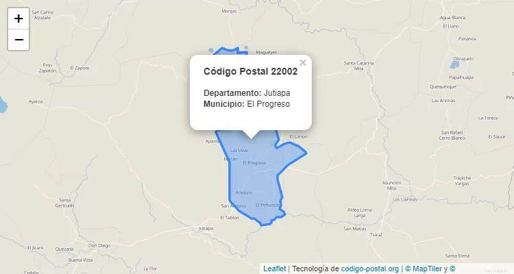 Código Postal Aldea Las Piletas en El Progreso, Jutiapa - Guatemala