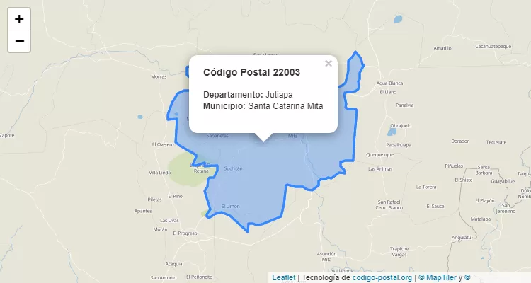Código Postal Aldea Carbonera en Santa Catarina Mita, Jutiapa - Guatemala