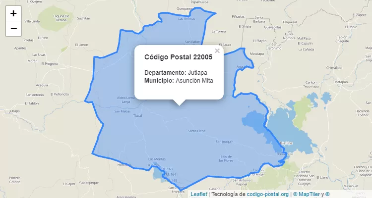 Código Postal Caserio Sequia en Asuncion Mita, Jutiapa - Guatemala