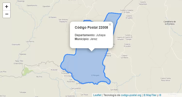 Código Postal Caserio El Sitio en Jerez, Jutiapa - Guatemala