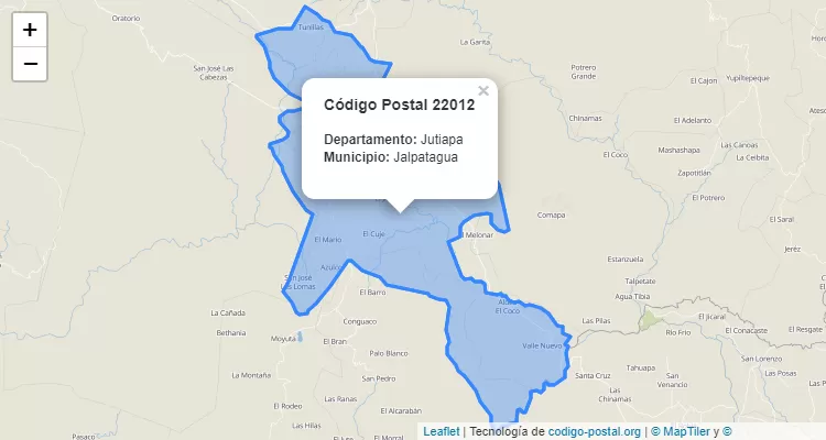 Código Postal Caserio El Retozadero en Jalpatagua, Jutiapa - Guatemala