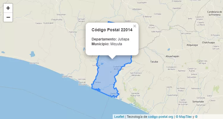 Código Postal Caserio Barra del Jiote en Moyuta, Jutiapa - Guatemala