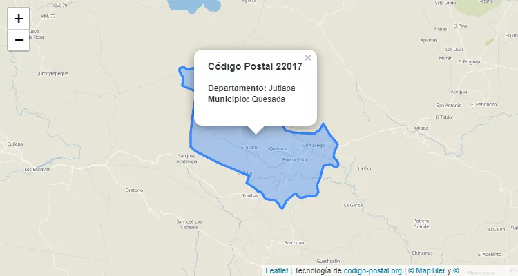 Código Postal Aldea El Zarzalito en Quezada, Jutiapa - Guatemala