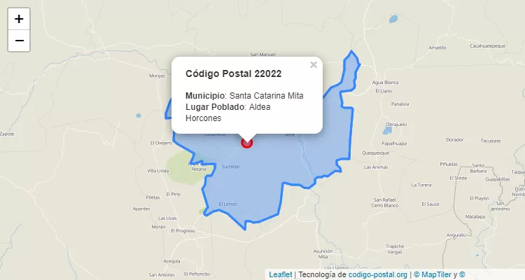 Código Postal Aldea Horcones en Santa Catarina Mita, Jutiapa - Guatemala