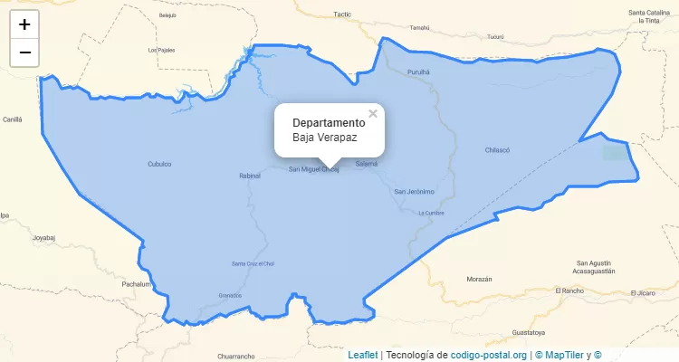 Departamento Baja Verapazna Guatemala.