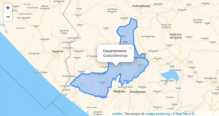 Departamento Quetzaltenangona Guatemala.