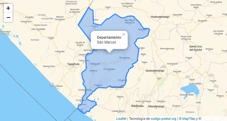 Departamento San Marcosna Guatemala.