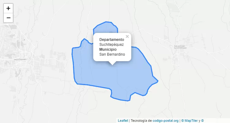 Código Postal San Bernardino, Suchitepéquez - Guatemala
