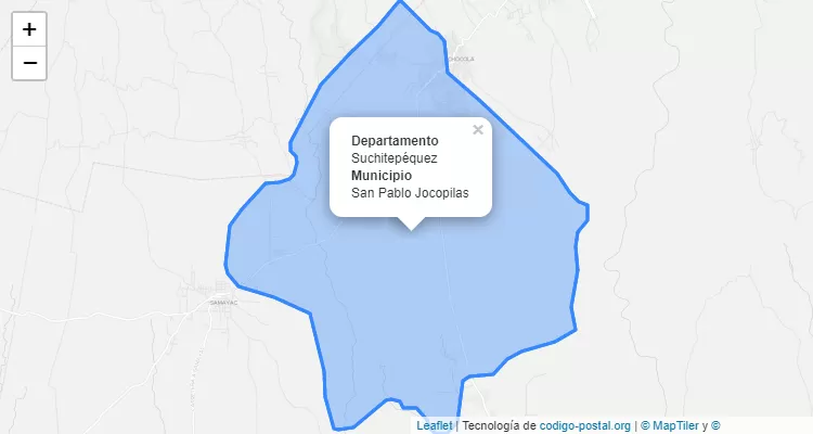 Código Postal San Pablo Jocopilas, Suchitepéquez - Guatemala