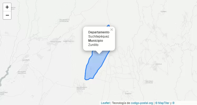 Zunilito, Suchitepéquez ZIP Code - Guatemala