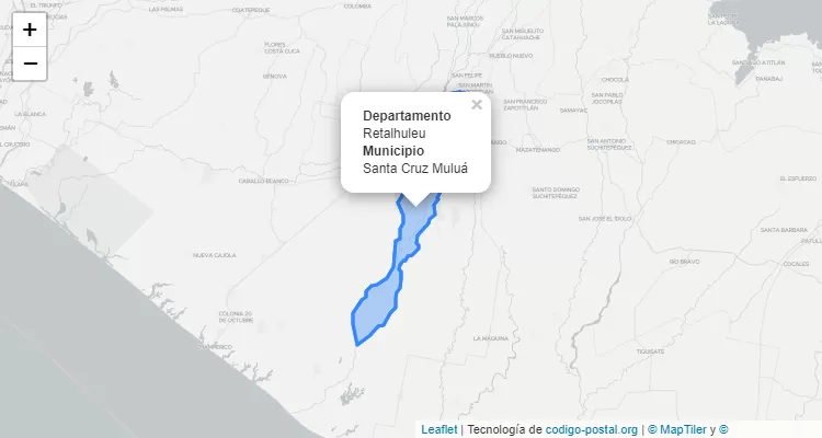 Código Postal Santa Cruz Mulua, Retalhuleu - Guatemala